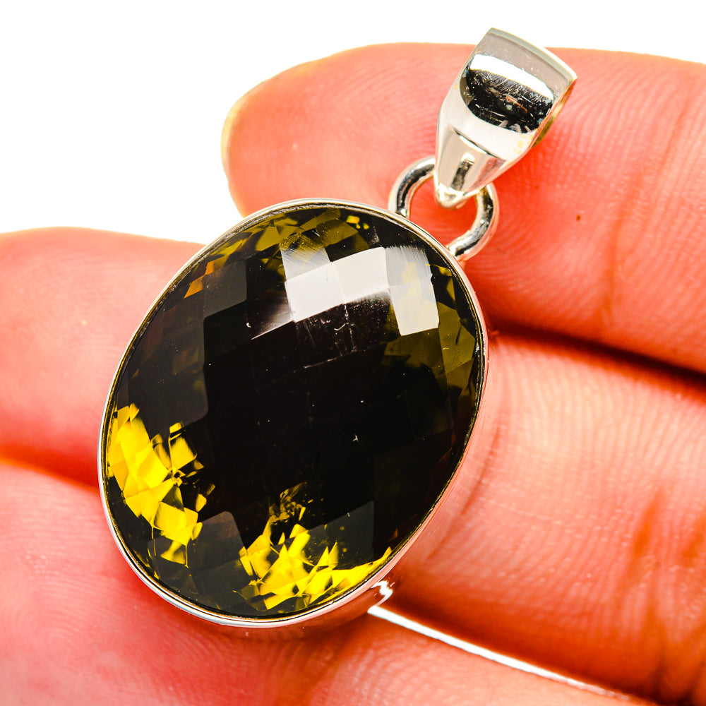 Olive Quartz Pendants handcrafted by Ana Silver Co - PD13841