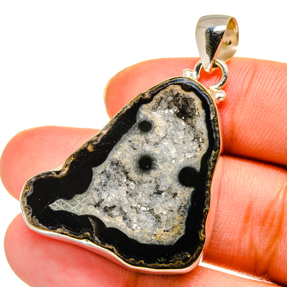 Coconut Geode Slice Pendants handcrafted by Ana Silver Co - PD13862