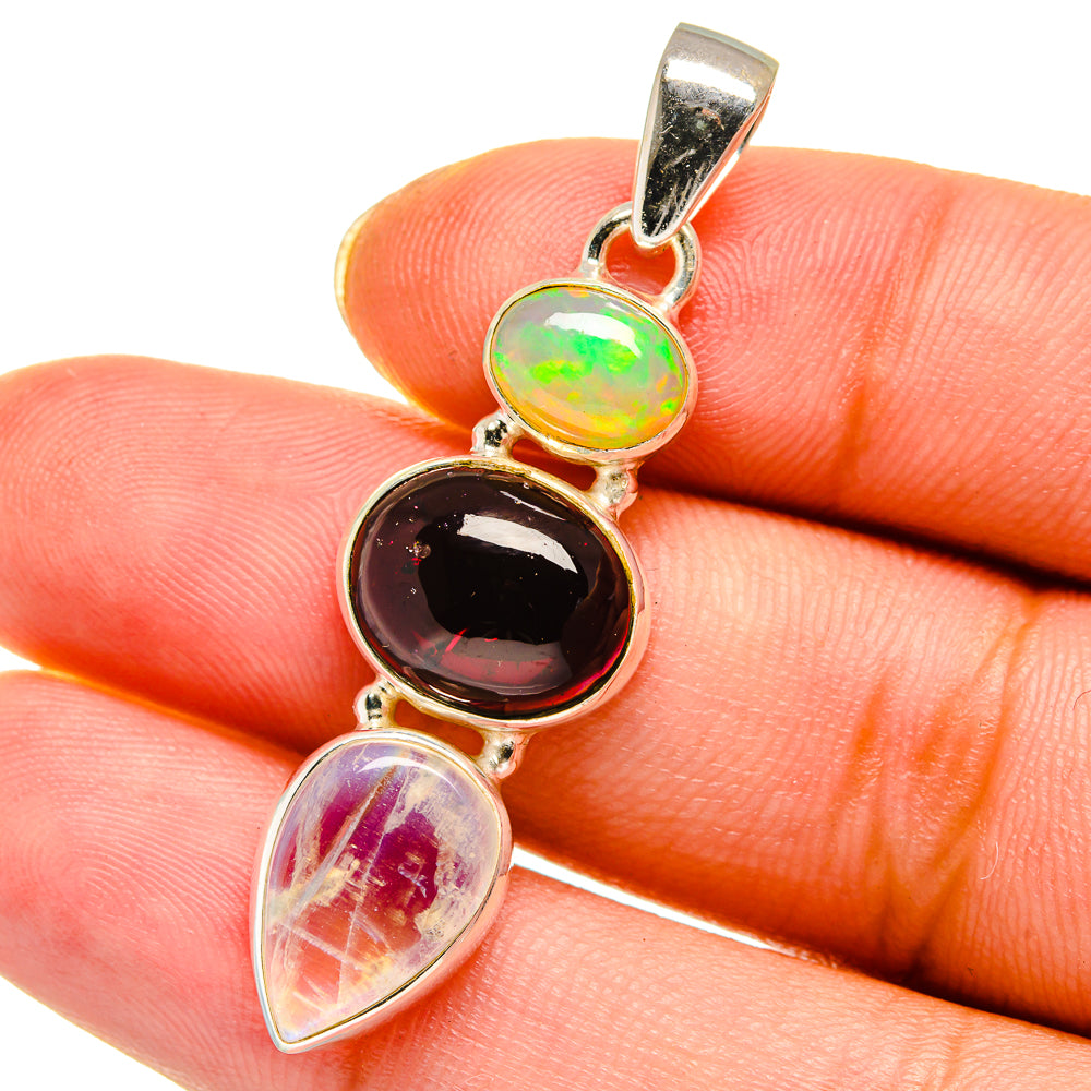 Rainbow Moonstone Pendants handcrafted by Ana Silver Co - PD13865