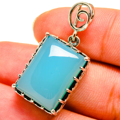 Aqua Chalcedony Pendants handcrafted by Ana Silver Co - PD13866