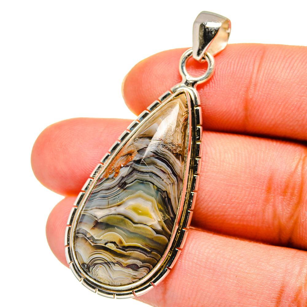Laguna Lace Agate Pendants handcrafted by Ana Silver Co - PD13871