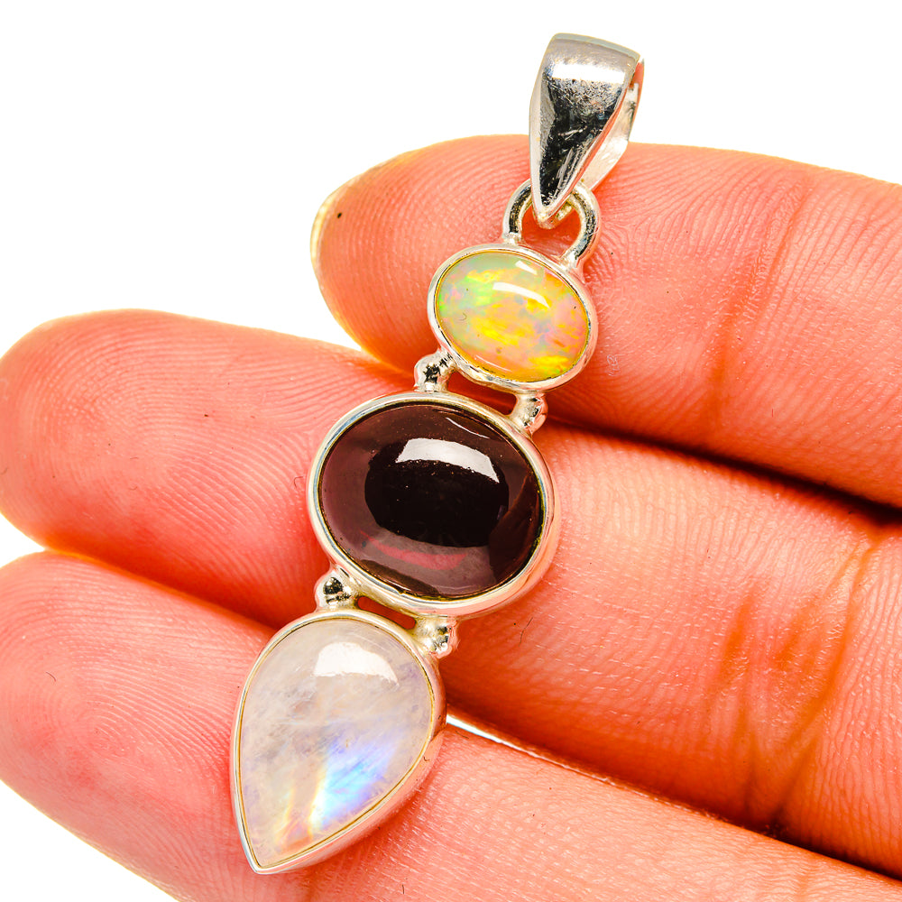 Rainbow Moonstone Pendants handcrafted by Ana Silver Co - PD13917