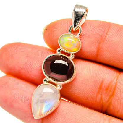 Rainbow Moonstone Pendants handcrafted by Ana Silver Co - PD13917