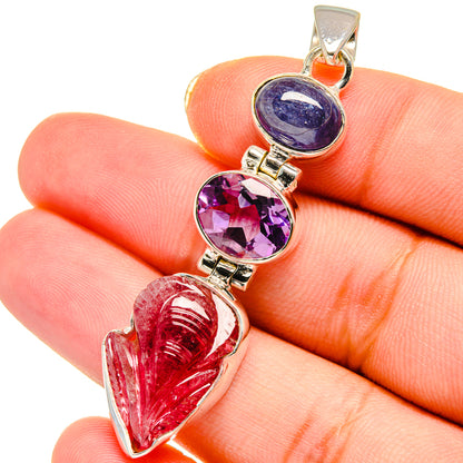 Pink Tourmaline Pendants handcrafted by Ana Silver Co - PD13930