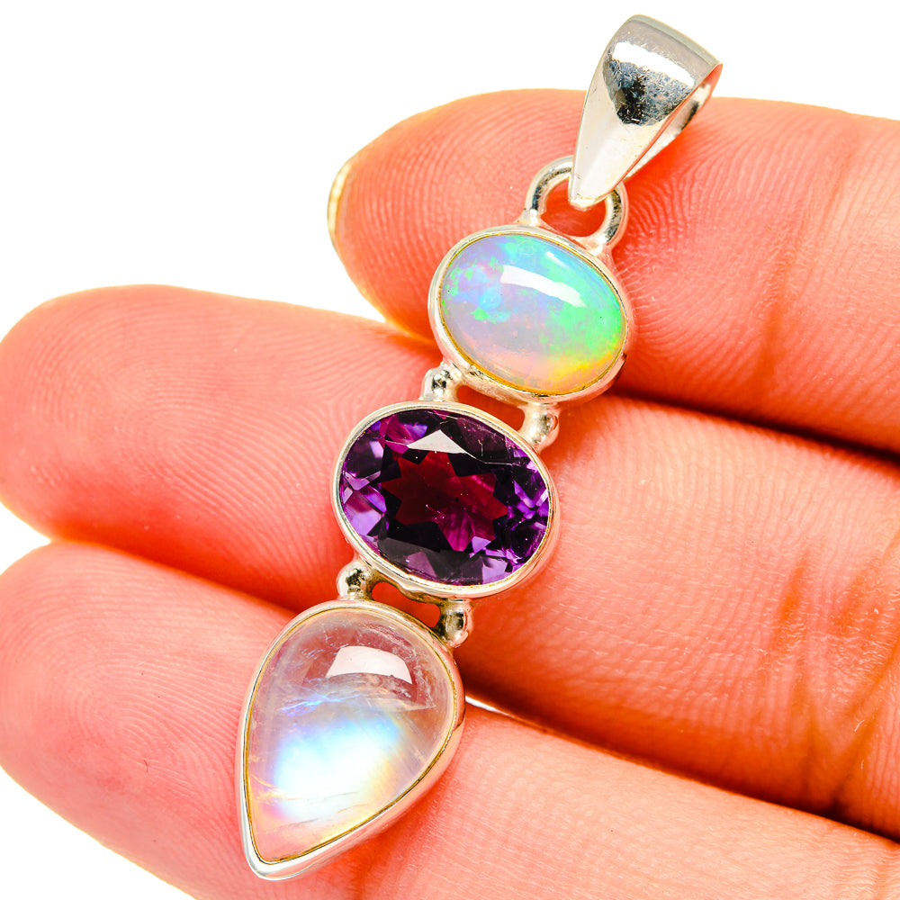 Rainbow Moonstone Pendants handcrafted by Ana Silver Co - PD13932