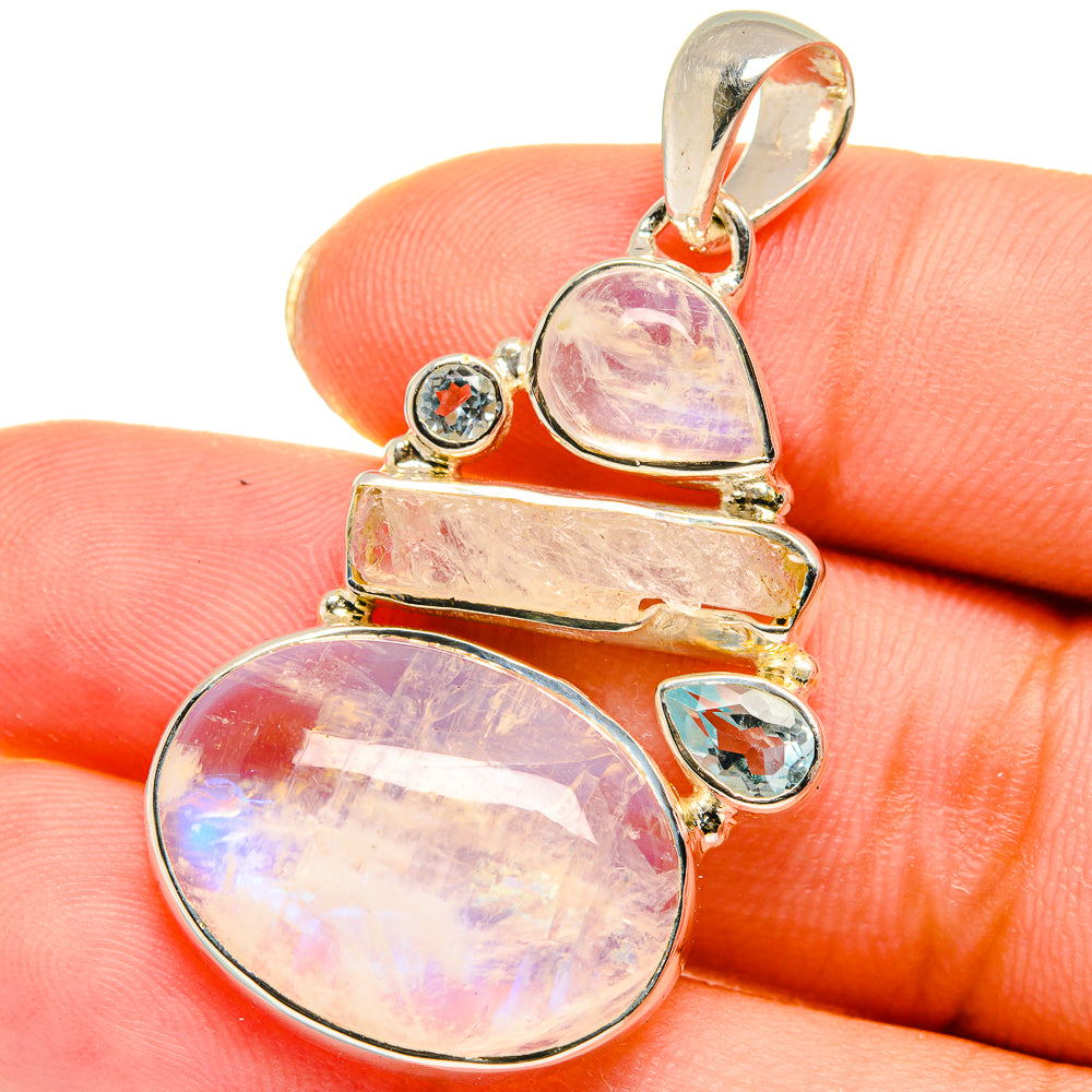 Rainbow Moonstone Pendants handcrafted by Ana Silver Co - PD13959