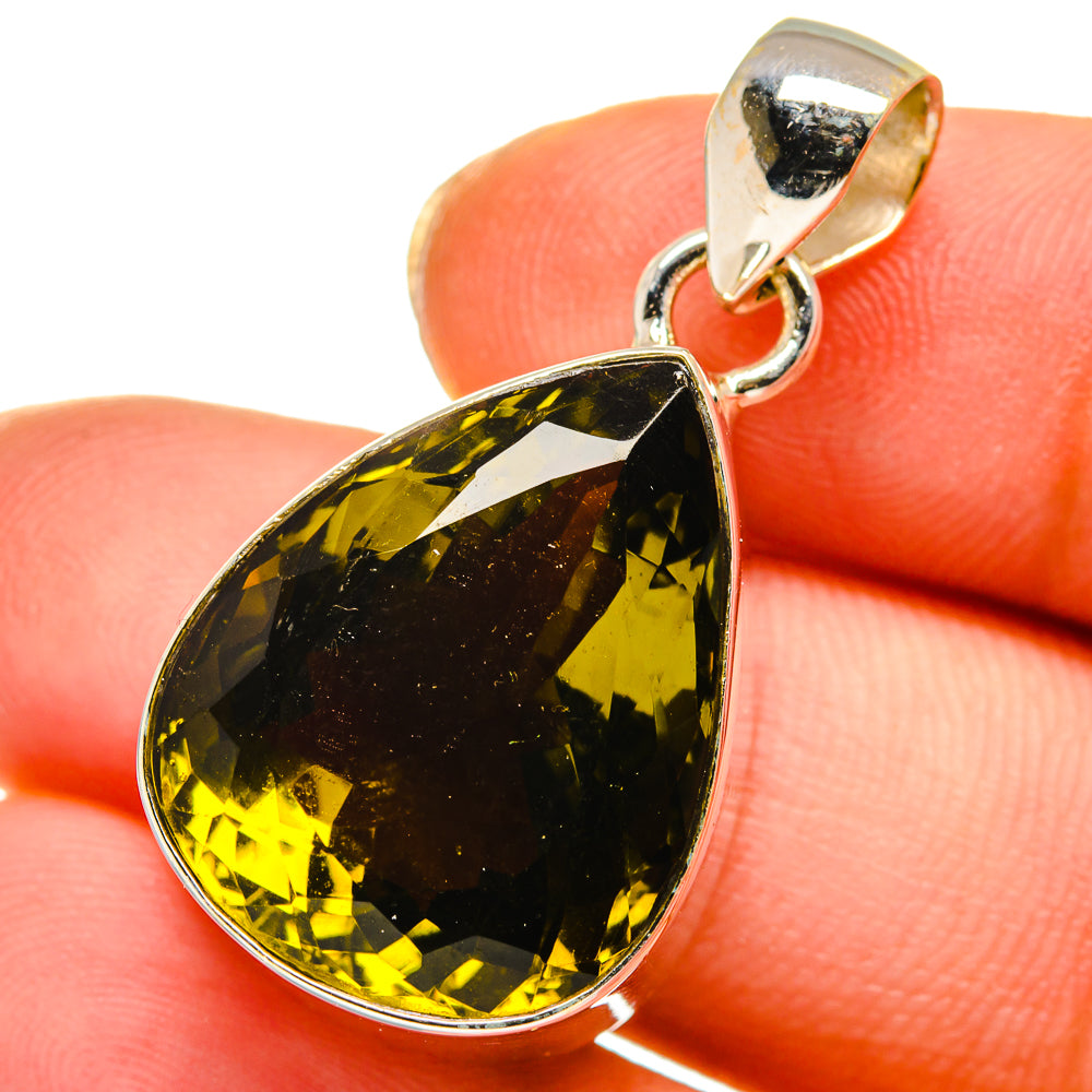 Olive Quartz Pendants handcrafted by Ana Silver Co - PD13973