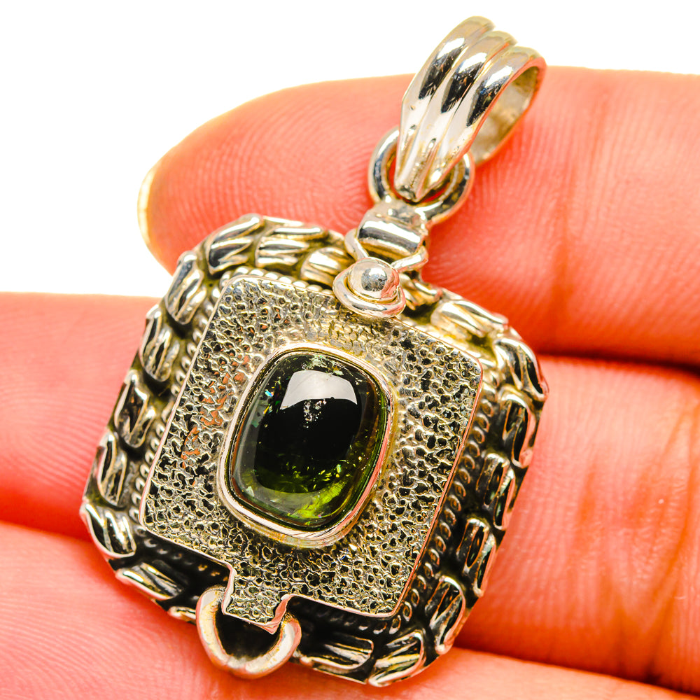 Green Tourmaline Pendants handcrafted by Ana Silver Co - PD13979