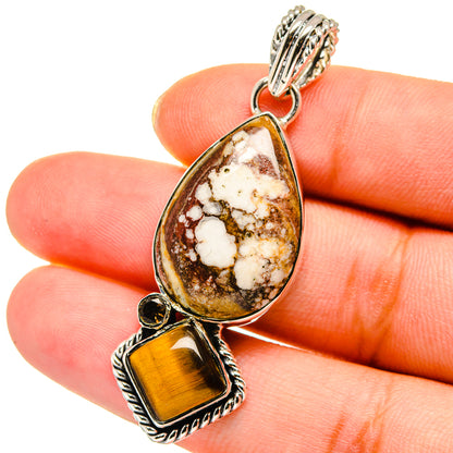 Wild Horse Jasper, Tiger Eye, Smoky Quartz Pendants handcrafted by Ana Silver Co - PD14008