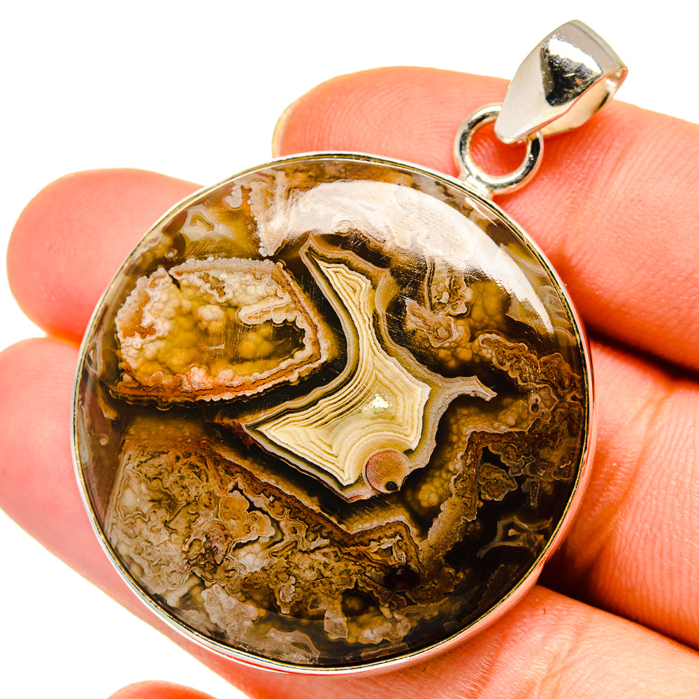 Plume Agate Pendants handcrafted by Ana Silver Co - PD14015