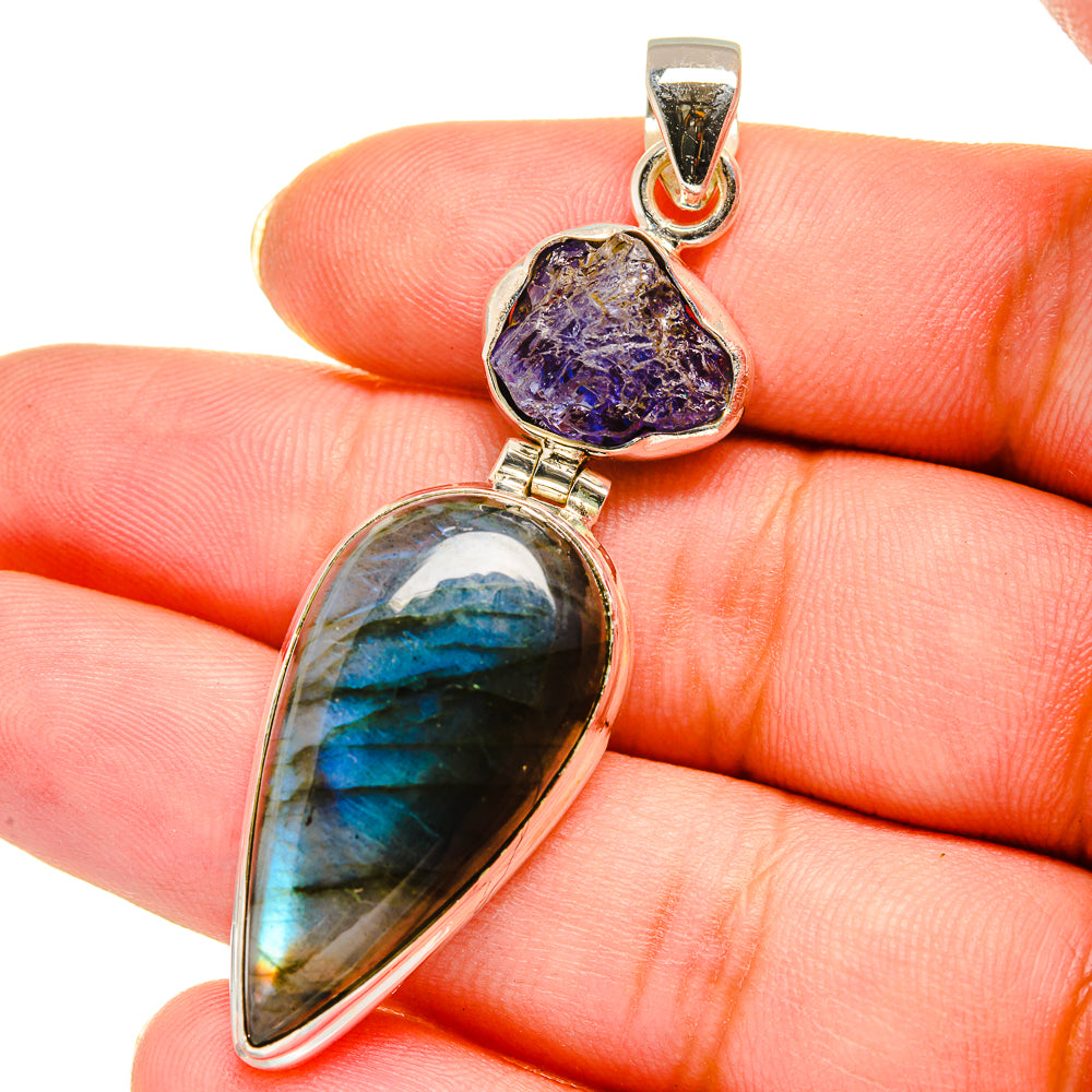 Labradorite, Tanzanite Pendants handcrafted by Ana Silver Co - PD14023