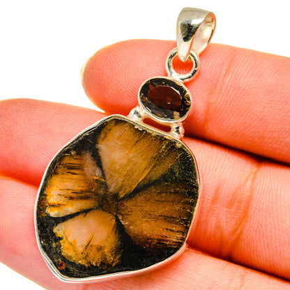 Chiastolite, Smoky Quartz Pendants handcrafted by Ana Silver Co - PD14029