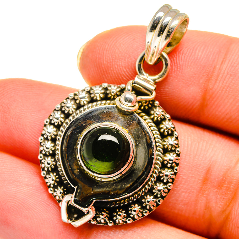 Green Tourmaline Pendants handcrafted by Ana Silver Co - PD14032