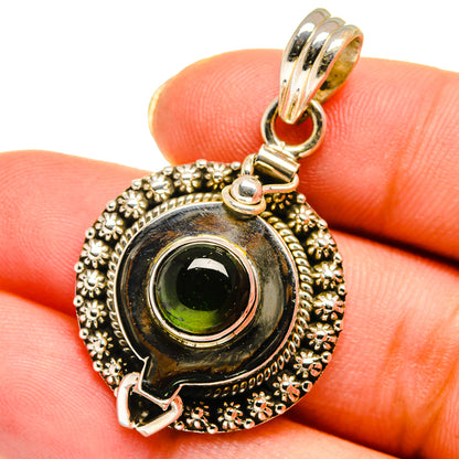 Green Tourmaline Pendants handcrafted by Ana Silver Co - PD14032