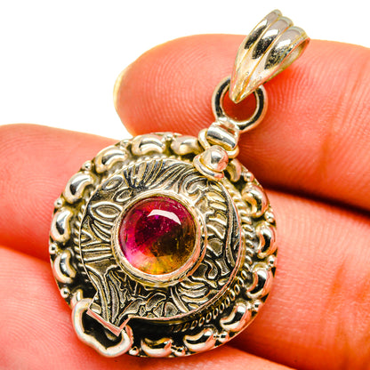 Watermelon Tourmaline Pendants handcrafted by Ana Silver Co - PD14033