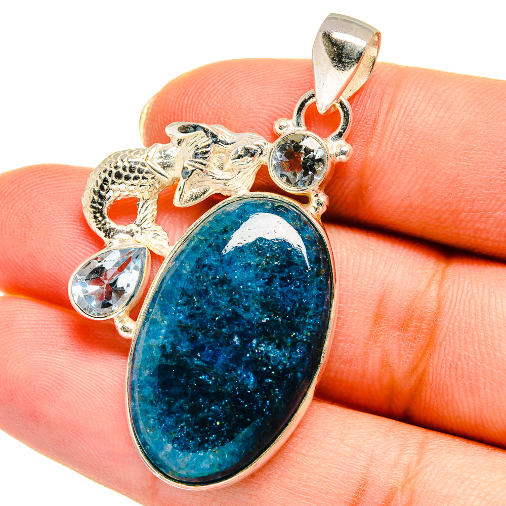 Apatite, Blue Topaz Pendants handcrafted by Ana Silver Co - PD14050