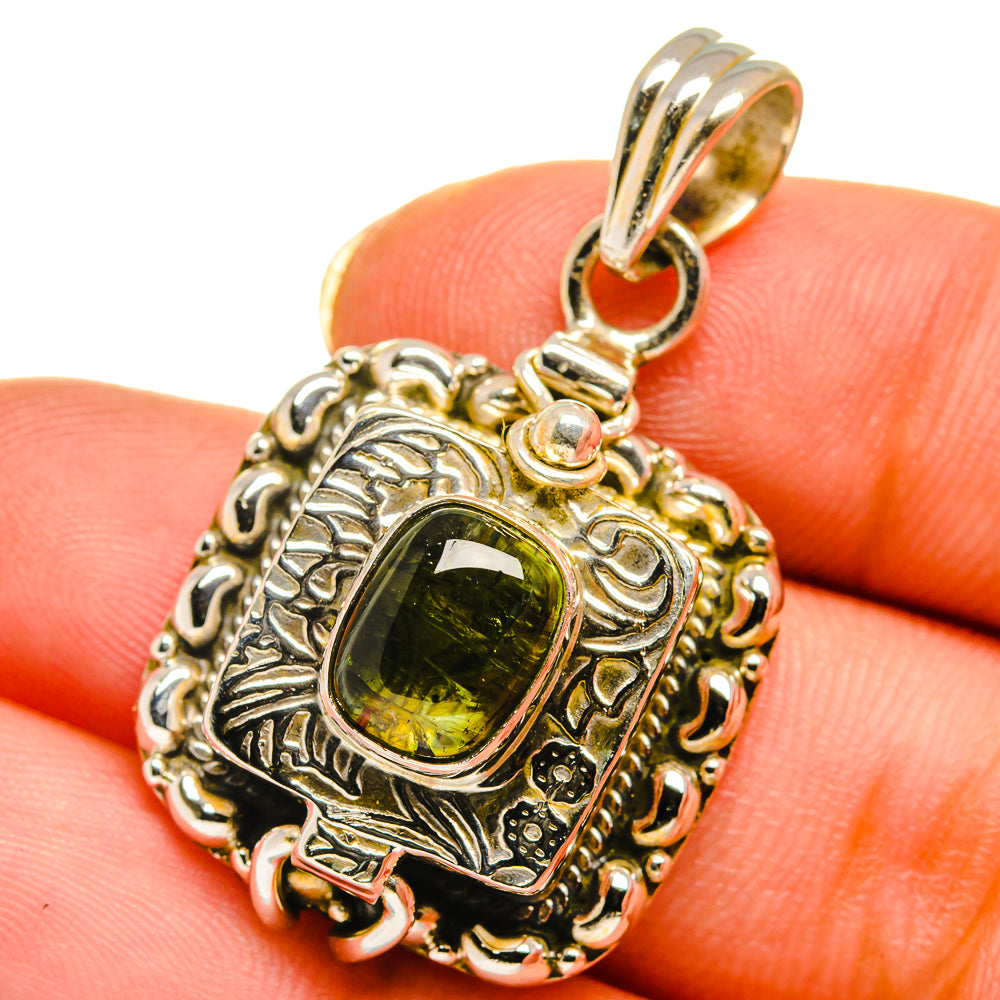 Green Tourmaline Pendants handcrafted by Ana Silver Co - PD14074