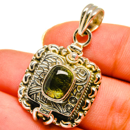 Green Tourmaline Pendants handcrafted by Ana Silver Co - PD14074