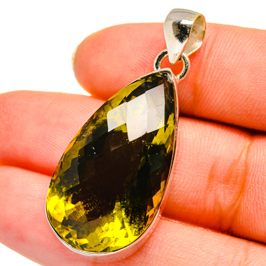 Olive Quartz Pendants handcrafted by Ana Silver Co - PD14085