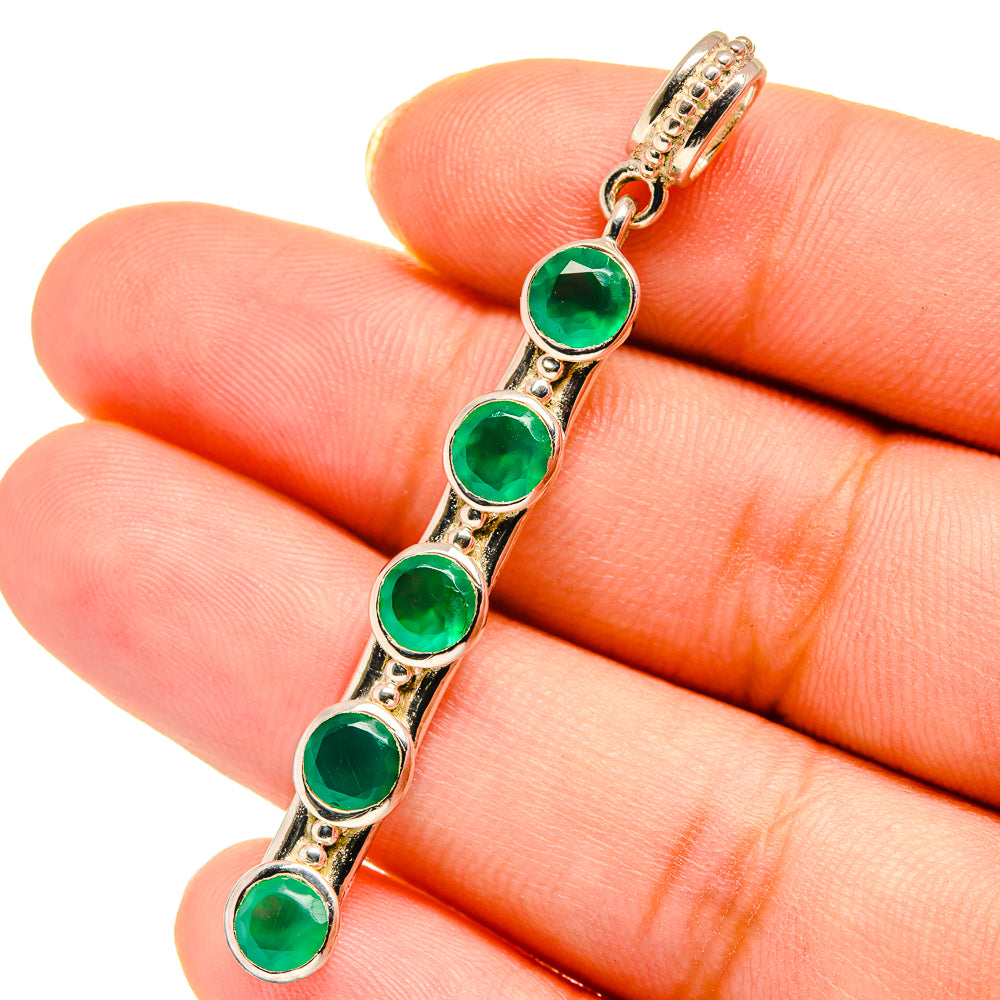 Green Onyx Pendants handcrafted by Ana Silver Co - PD14092