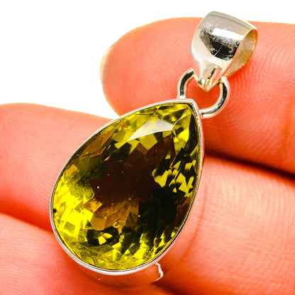 Olive Quartz Pendants handcrafted by Ana Silver Co - PD14094