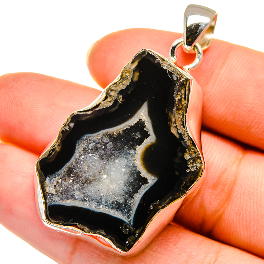 Coconut Geode Slice Pendants handcrafted by Ana Silver Co - PD14095