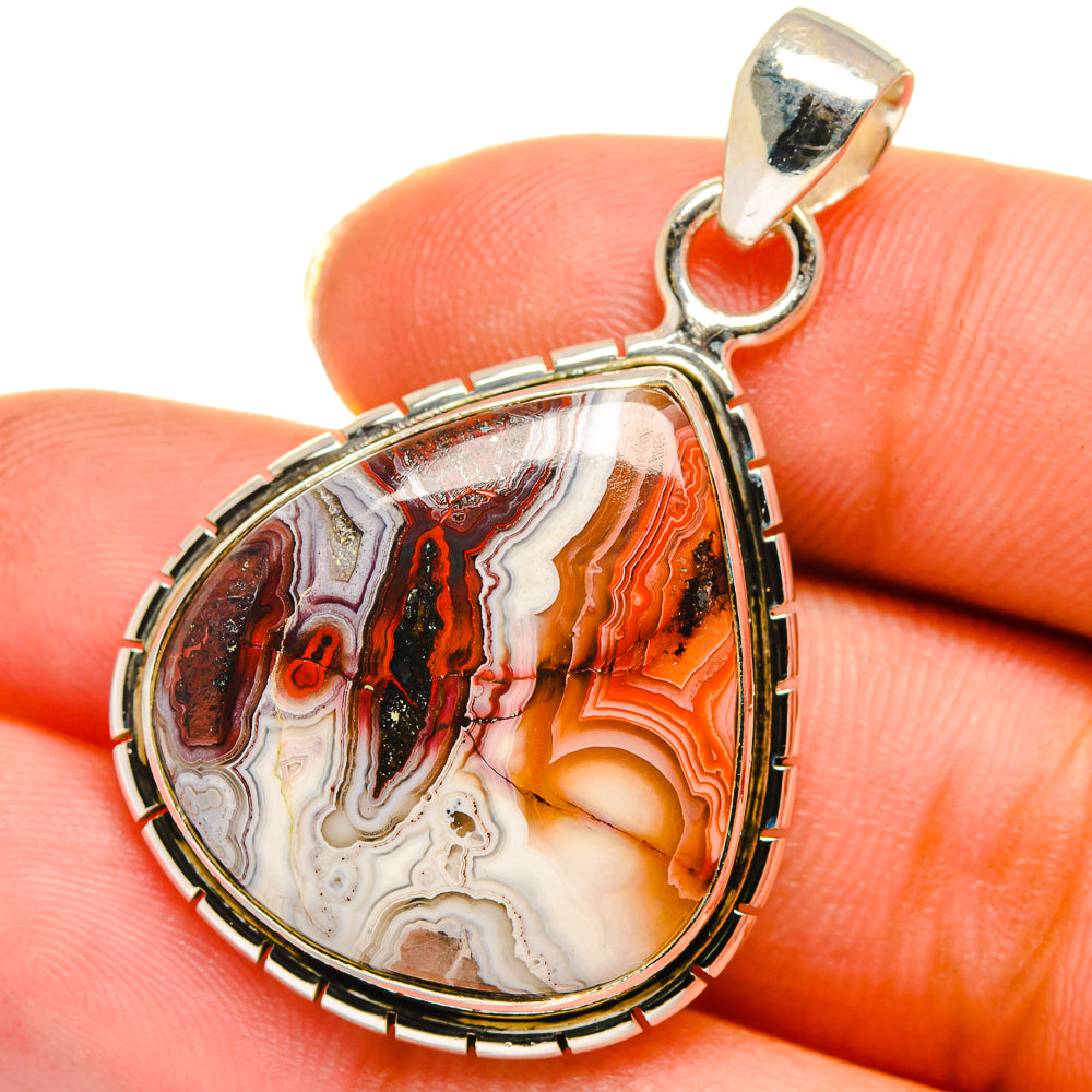 Crazy Lace Agate Pendants handcrafted by Ana Silver Co - PD14103