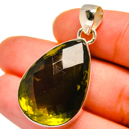 Olive Quartz Pendants handcrafted by Ana Silver Co - PD14106