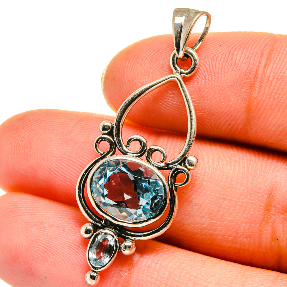 Blue Topaz Pendants handcrafted by Ana Silver Co - PD14108