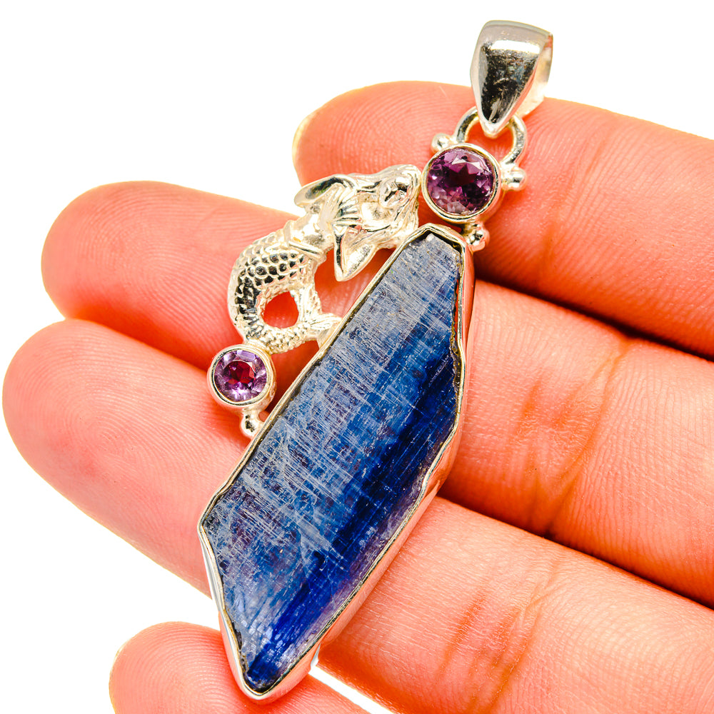 Kyanite, Amethyst Pendants handcrafted by Ana Silver Co - PD14109