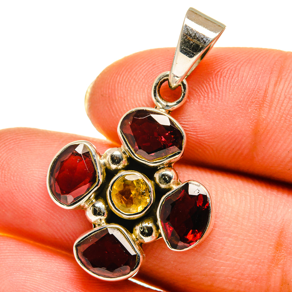 Garnet, Citrine Pendants handcrafted by Ana Silver Co - PD14110