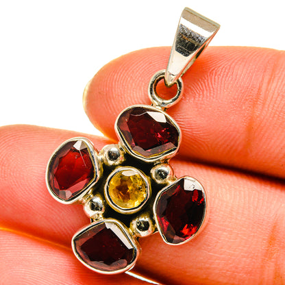 Garnet, Citrine Pendants handcrafted by Ana Silver Co - PD14110