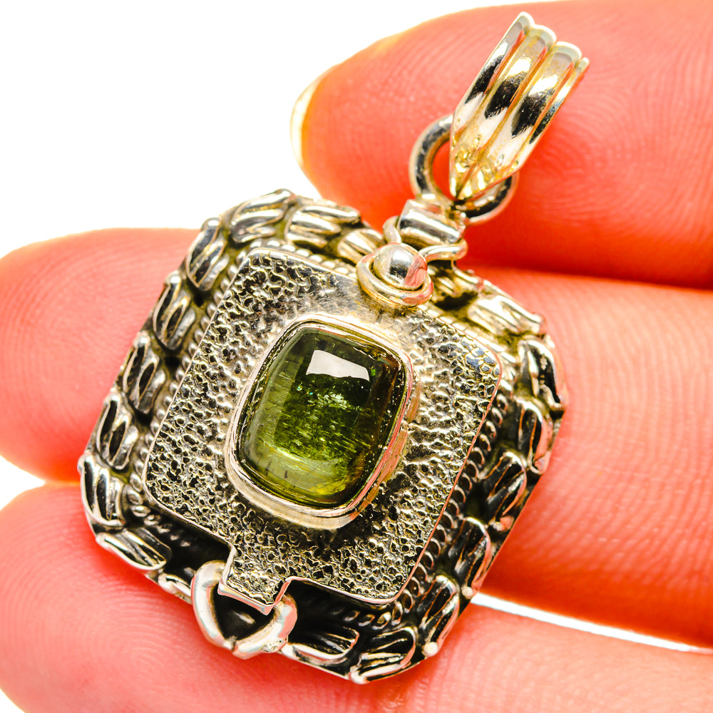 Green Tourmaline Pendants handcrafted by Ana Silver Co - PD14121