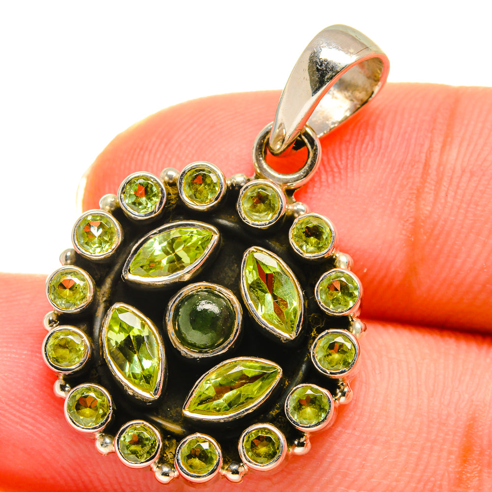 Peridot, Green Tourmaline Pendants handcrafted by Ana Silver Co - PD14124