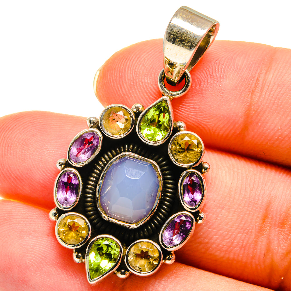 Moonstone, Citrine, Peridot, Amethyst Pendants handcrafted by Ana Silver Co - PD14132