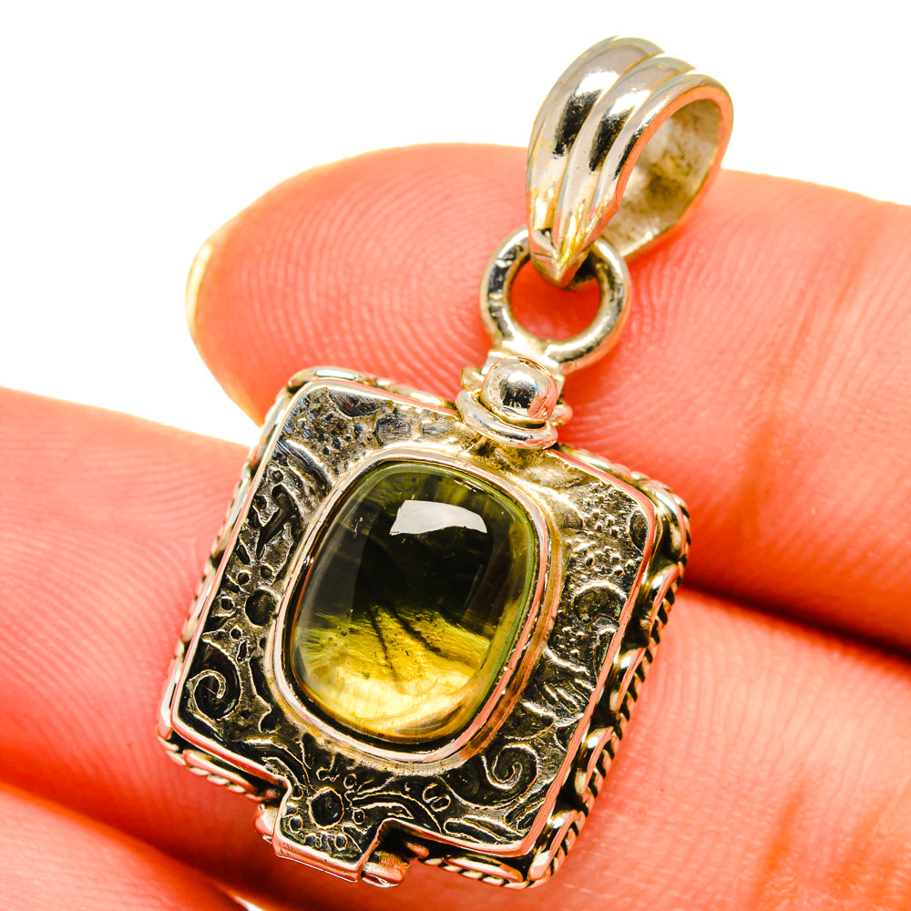 Green Tourmaline Pendants handcrafted by Ana Silver Co - PD14164