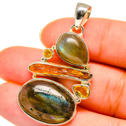 Labradorite, Citrine, Carnelian Pendants handcrafted by Ana Silver Co - PD14197