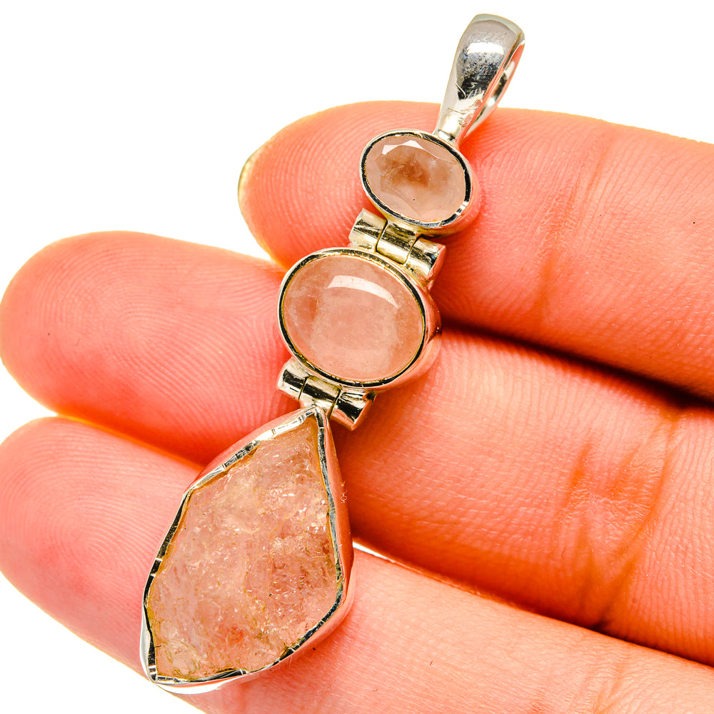 Rose Quartz Pendants handcrafted by Ana Silver Co - PD14198