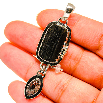 Tektite, Tourmalinated Quartz Pendants handcrafted by Ana Silver Co - PD14203