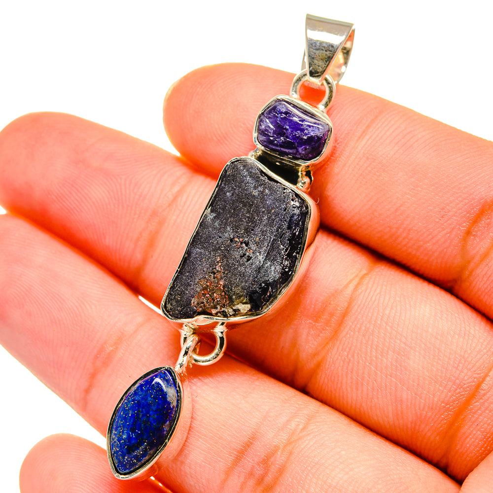 Tanzanite, Lapis Lazuli Pendants handcrafted by Ana Silver Co - PD14207