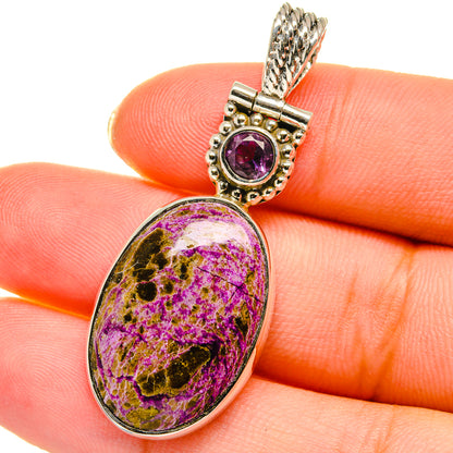 Stichtite, Amethyst Pendants handcrafted by Ana Silver Co - PD14210