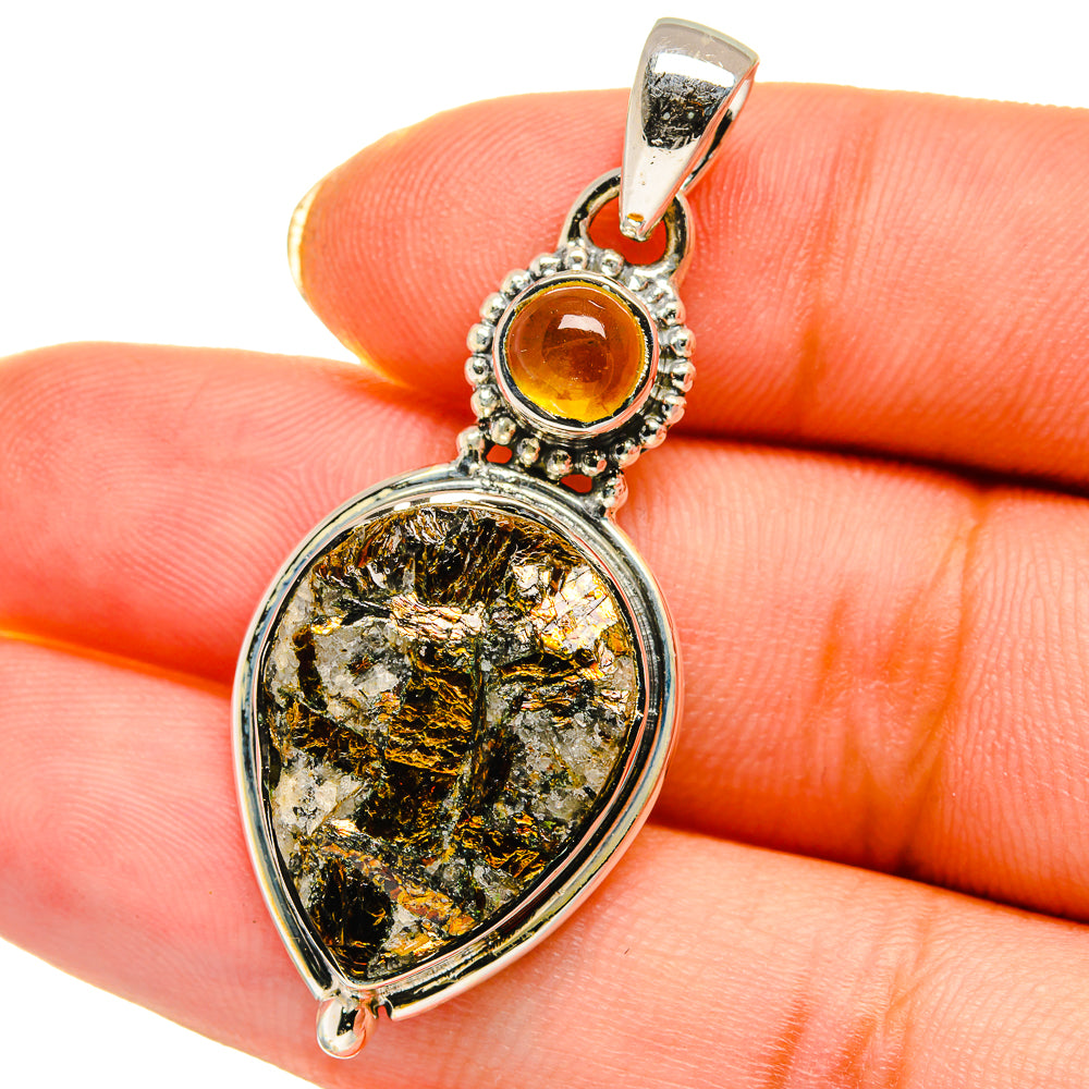 Astrophyllite, Citrine Pendants handcrafted by Ana Silver Co - PD14215