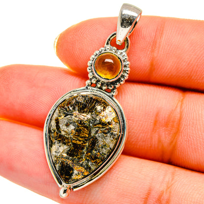 Astrophyllite, Citrine Pendants handcrafted by Ana Silver Co - PD14215