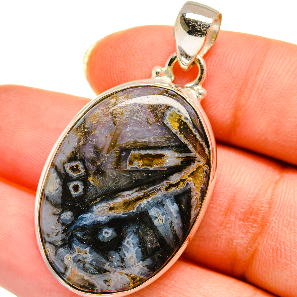 Turkish Tube Agate Pendants handcrafted by Ana Silver Co - PD14229
