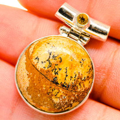 Picture Jasper, Citrine Pendants handcrafted by Ana Silver Co - PD14238