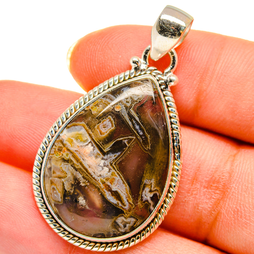 Turkish Tube Agate Pendants handcrafted by Ana Silver Co - PD14239