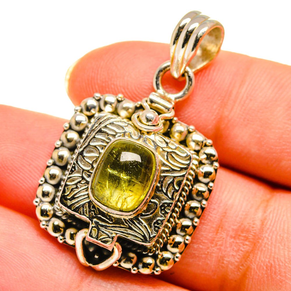Peridot, Green Tourmaline Pendants handcrafted by Ana Silver Co - PD14246