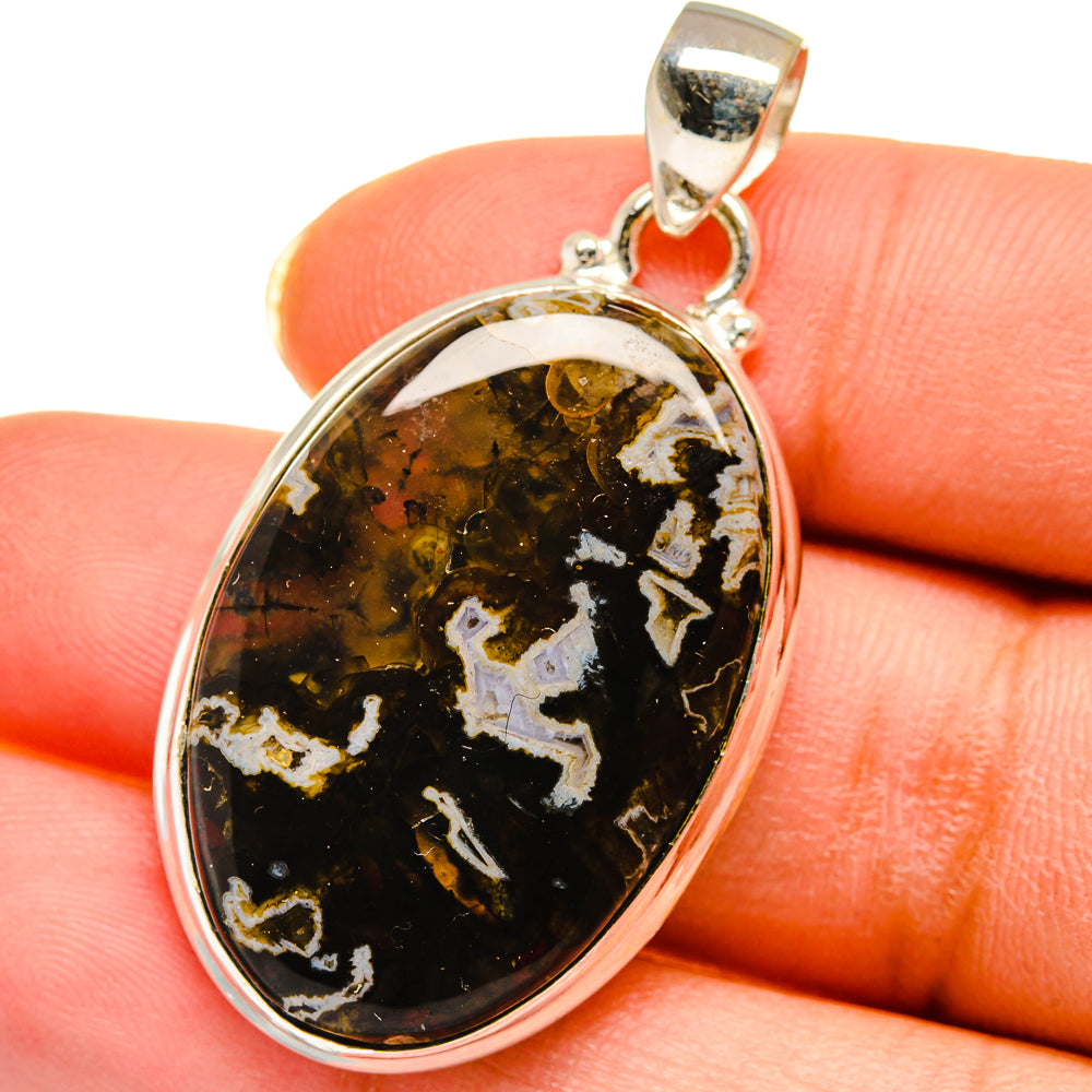 Turkish Tube Agate Pendants handcrafted by Ana Silver Co - PD14260