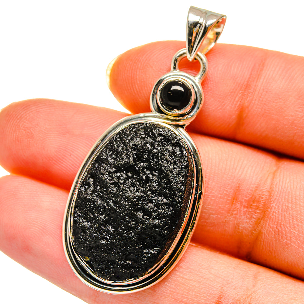 Tektite, Black Onyx Pendants handcrafted by Ana Silver Co - PD14263