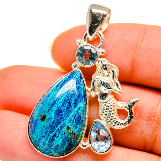 Chrysocolla Pendants handcrafted by Ana Silver Co - PD14270
